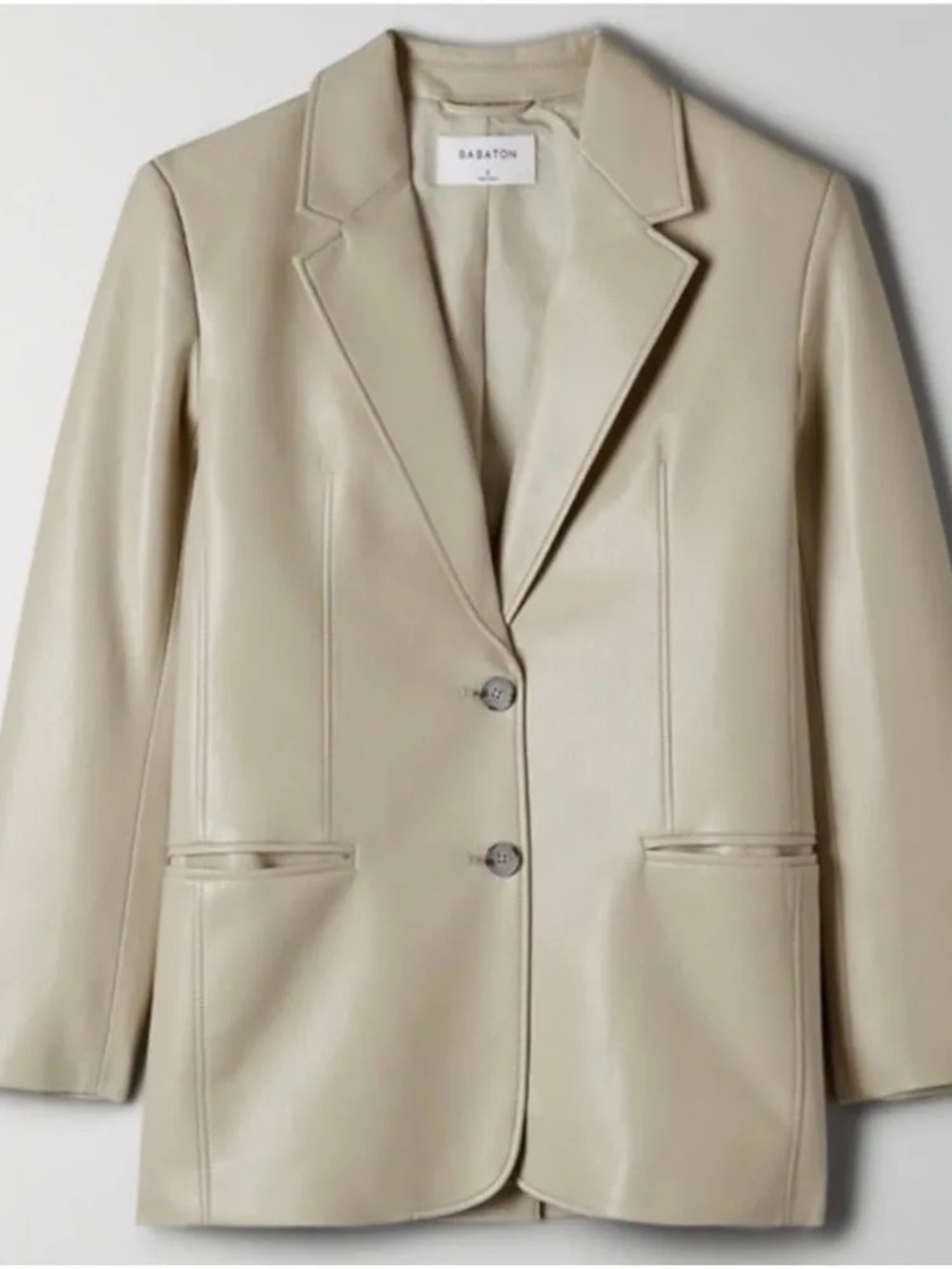 Aritzia Women's Brown Faux Leather Blazer